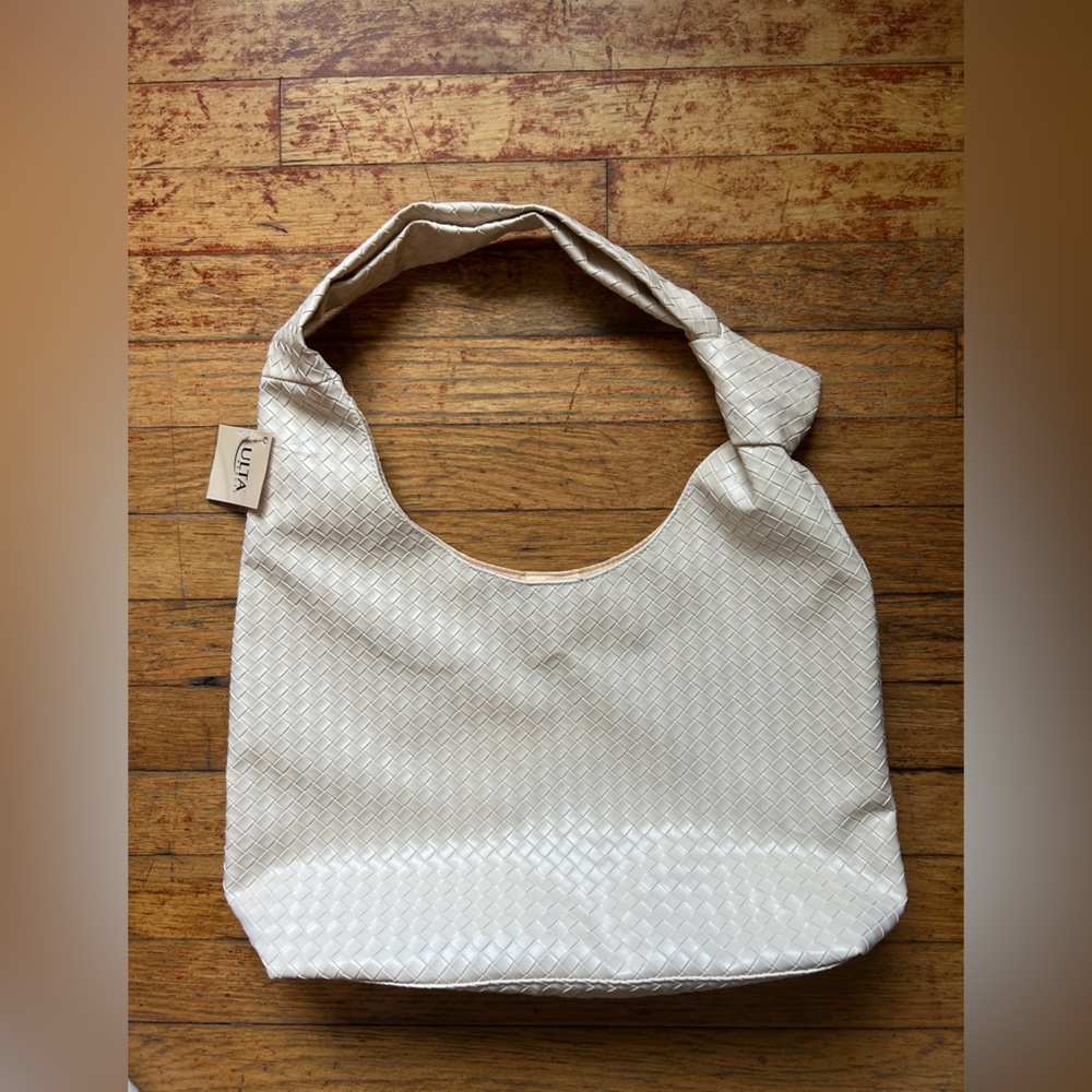 Ulta Beauty Ivory Textured Shoulder Bag